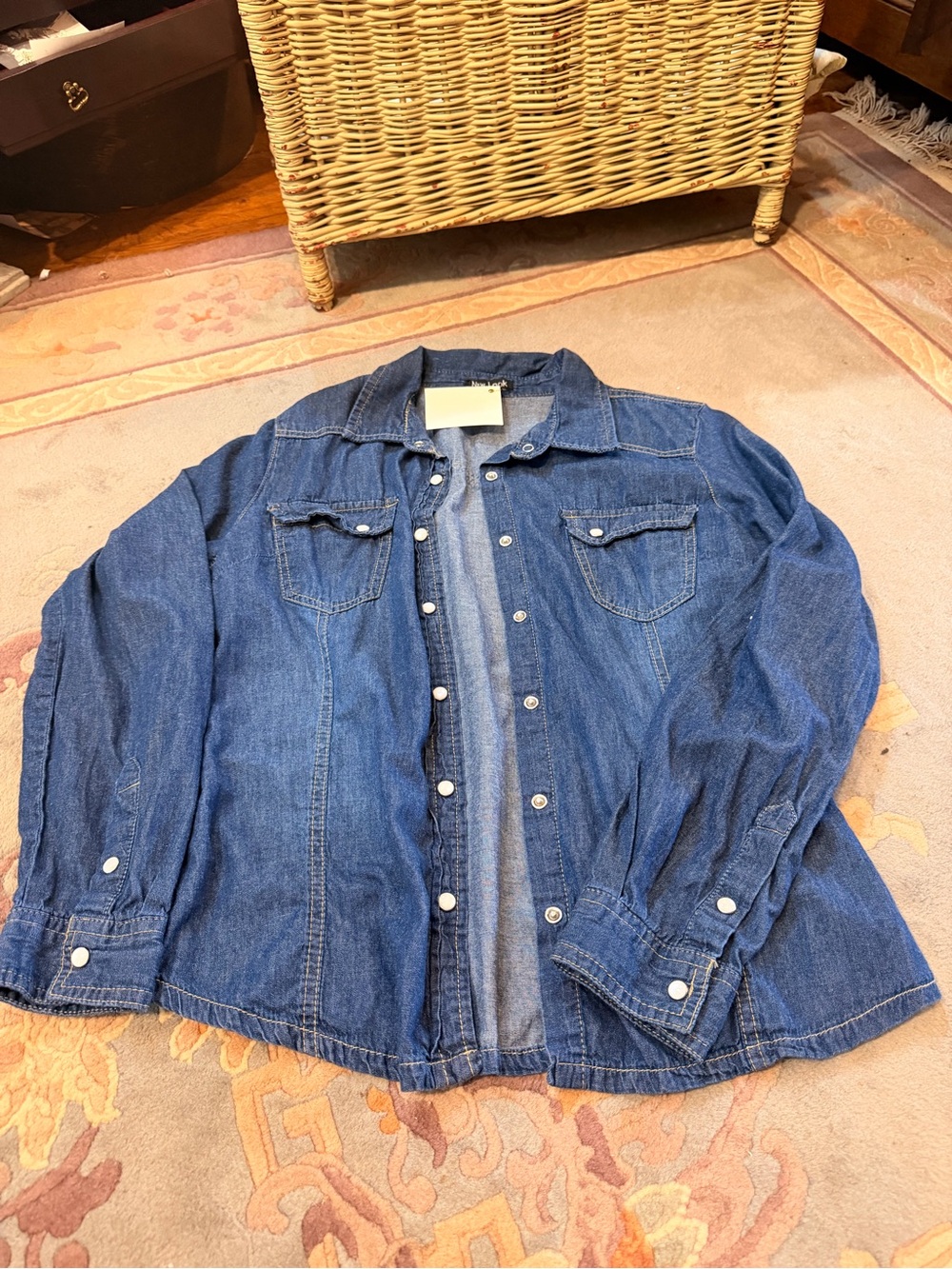 New Look Blue Denim Button-Down Shirt
